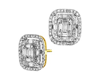 Yellow Gold Diamond Earrings 1 ct - fineness 14 K