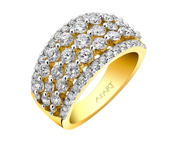 Yellow Gold Diamond Ring 2 ct - fineness 14 K
