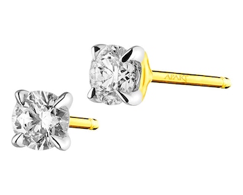 Yellow Gold Diamond Earrings 0,36 ct - fineness 18 K