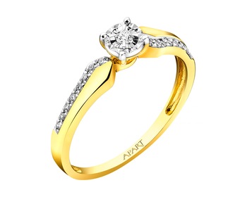 Yellow & White Gold Diamond Ring 0,08 ct - fineness 585