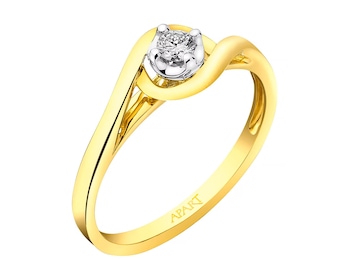 Yellow & White Gold Diamond Ring 0,07 ct - fineness 585