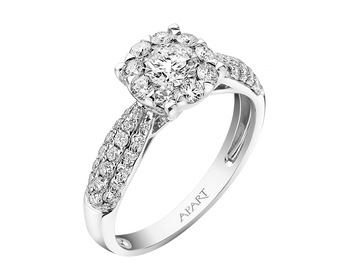 White Gold Diamond Ring 1,02 ct - fineness 14 K