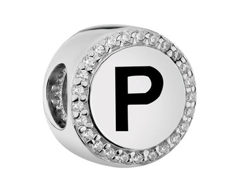 Zawieszka srebrna beads - litera P