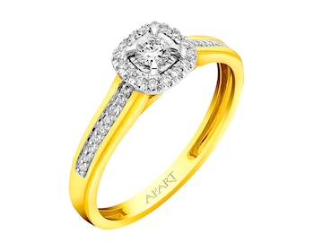 Prsten ze žlutého a bílého zlata s brilianty 0,20 ct - ryzost 585