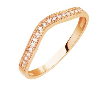 Złoty pierścionek z różowego złota z cyrkoniami