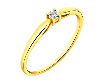 Zlatý prsten s briliantem 0,01 ct - ryzost 585