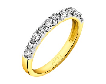 Prsten ze žlutého zlata s brilianty 0,50 ct - ryzost 585