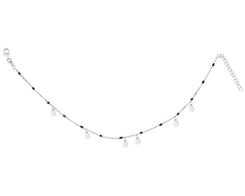 Rhodium Plated Silver Anklet