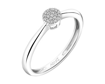 375 Rhodium-Plated White Gold Ring with Diamonds 0,05 ct - fineness 9 K