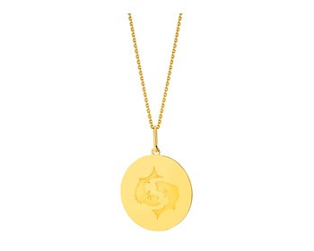 Yellow gold zodiac pendant - Pisces