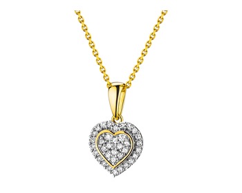 Zlatý přívěsek s diamanty - srdce 0,09 ct - ryzost 585