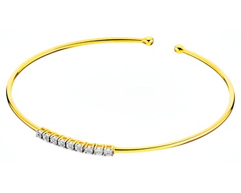 Yellow and white gold diamond bracelet 0,03 ct - fineness 585
