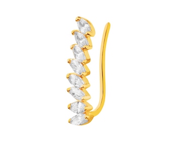 9 K Yellow Gold Ear Cuff with Cubic Zirconia