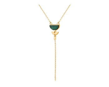 Agate pendant gold necklace
