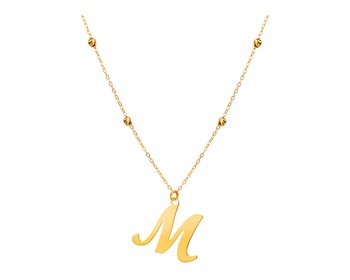 Zlatý náhrdelník, anker - kuličky, písmeno M