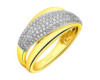 Prsten ze žlutého zlata s diamanty 0,34 ct - ryzost 585