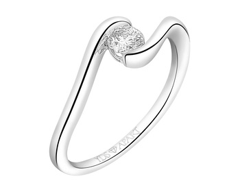 White gold brilliant cut diamond ring 0,23 ct - fineness 18 K