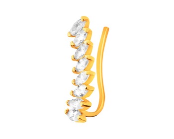 9 K Yellow Gold Ear Cuff with Cubic Zirconia