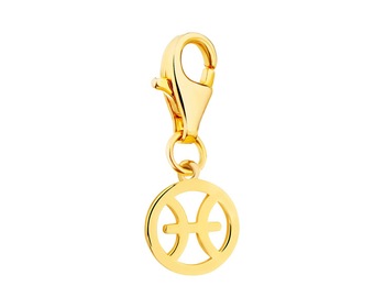 Gold plated silver pendant Charms - Pisces