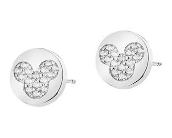 Stříbrné náušnice se zirkony - Minnie Mouse, Disney