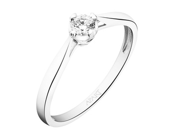585 Rhodium-Plated White Gold Ring with Diamond 0,12 ct - fineness 14 K
