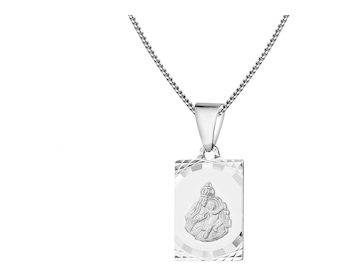 Scapular - silver pendant and chain - set