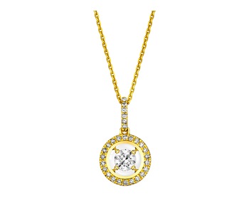 14ct Yellow Gold Pendant with Diamonds 0,17 ct - fineness 18 K