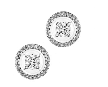 14ct White Gold Earrings with Diamonds 0,33 ct - fineness 18 K