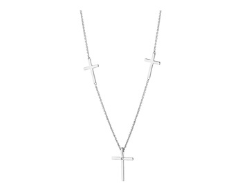750 Rhodium-Plated White Gold Necklace with Diamond 0,003 ct - fineness 18 K