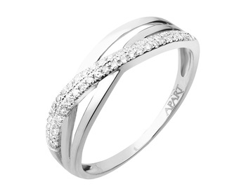 White Gold Diamond Ring 0,11 ct - fineness 18 K
