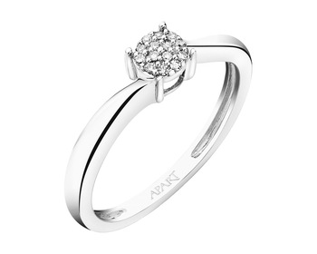 750 Rhodium-Plated White Gold Ring with Diamonds 0,03 ct - fineness 18 K