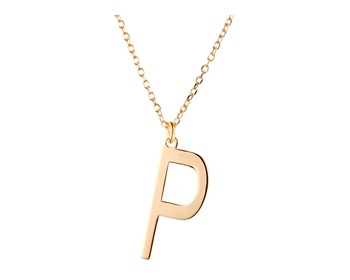 Pozlacený stříbrný náhrdelník - písmeno P