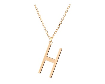 Pozlacený stříbrný náhrdelník - písmeno H