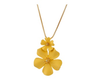 Pozlacený náhrdelník z mosazi - květy