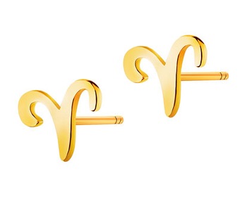 Złote kolczyki - znak zodiaku Baran