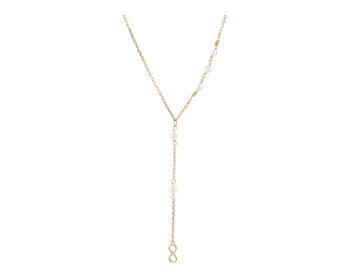 Gold plated silver necklace with mother of pearl - infinity