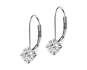 White gold earrings with brilliants 0,16 ct - fineness 14 K