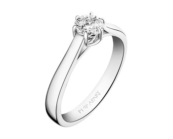 White gold ring with brilliant 0,08 ct - fineness 14 K