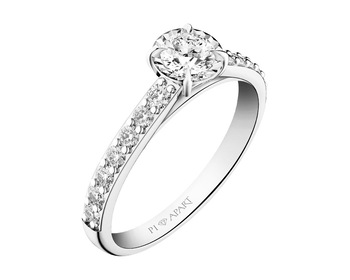 White gold ring with brilliants 0,51 ct - fineness 14 K