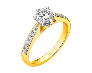 Prsten ze žlutého zlata s brilianty 0,85 ct - ryzost 585