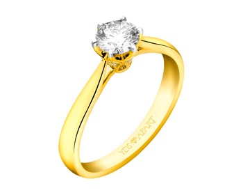 18ct Yellow Gold Ring with Diamonds 0,50 ct - fineness 18 K