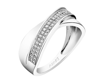 Prsten z bílého zlata s diamanty 0,15 ct - ryzost 585