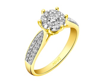 Prsten ze žlutého a bílého zlata s brilianty 0,55 ct - ryzost 585