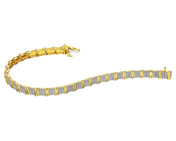 Bransoletka z żółtego złota z diamentami - 19 cm - 0,54 ct - próba 585