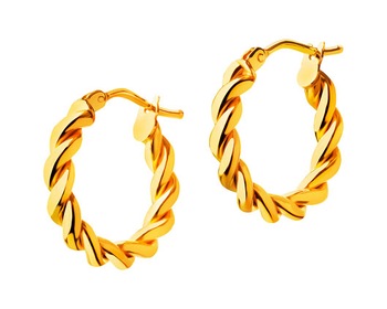 Gold earrings - circles, 17 mm
