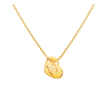 Zlatý náhrdelník, anker - srdce, chodidla, It's a girl
