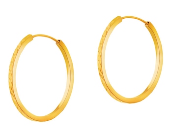 Złote kolczyki szarnir - koła, 23 mm