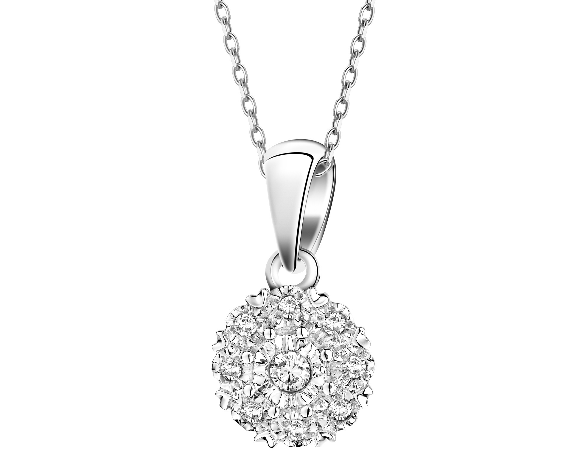 Přívěsek z bílého zlata s diamanty - 0,05 ct - ryzost 585