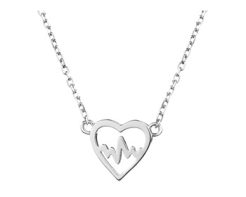 Stříbrný náhrdelník - srdeční tep, srdce