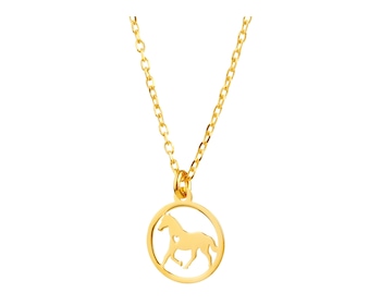 Pozlacený stříbrný náhrdelník - kůň